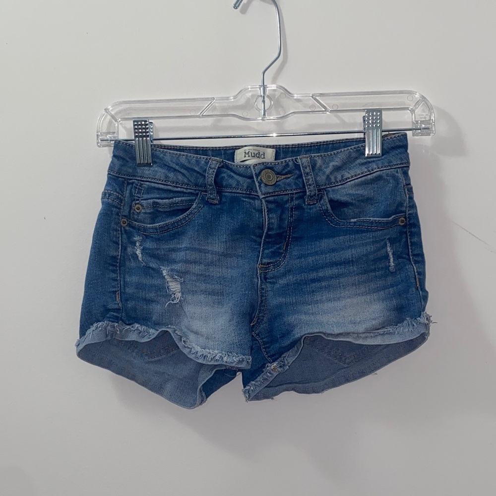 Mudd Distressed Blue Jean Shorts